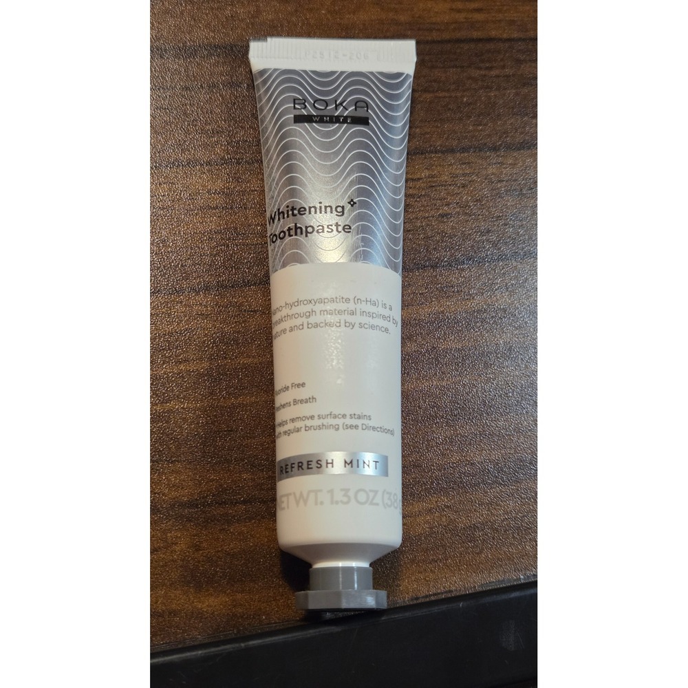 Boka White Whitening Toothpaste Refresh Mint Fluoride Free n-Ha 1.3 oz 38g NEW